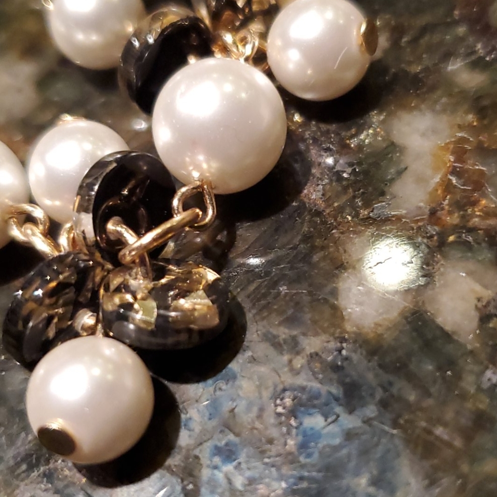 NWT Black and gold beads with pearls bolo bracelet - Picture 5 of 5